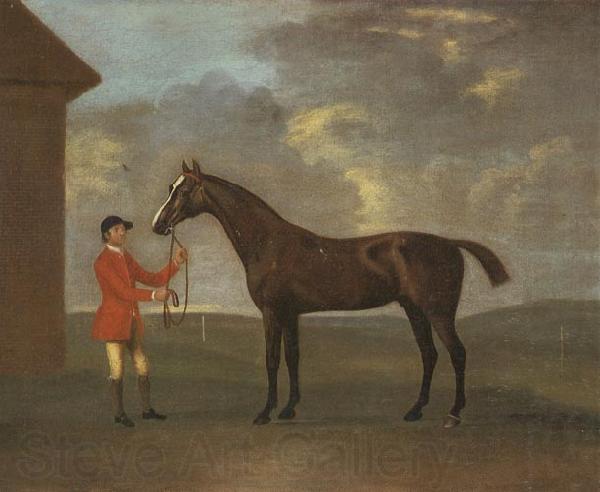 Francis Sartorius The Racehorse 'Horizon' Held by a Groom by a Building Norge oil painting art